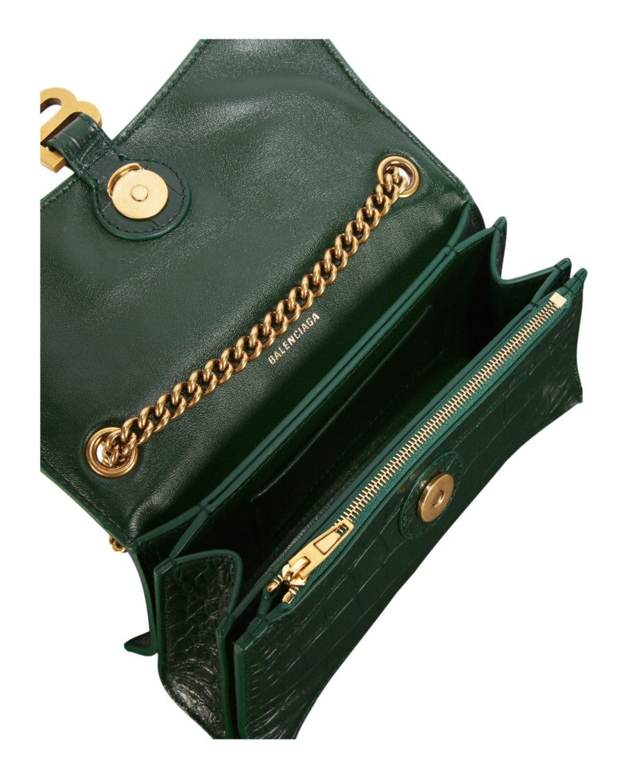 Balenciaga Xs Crocodile Embossed Crush Chain Shoulder Bag