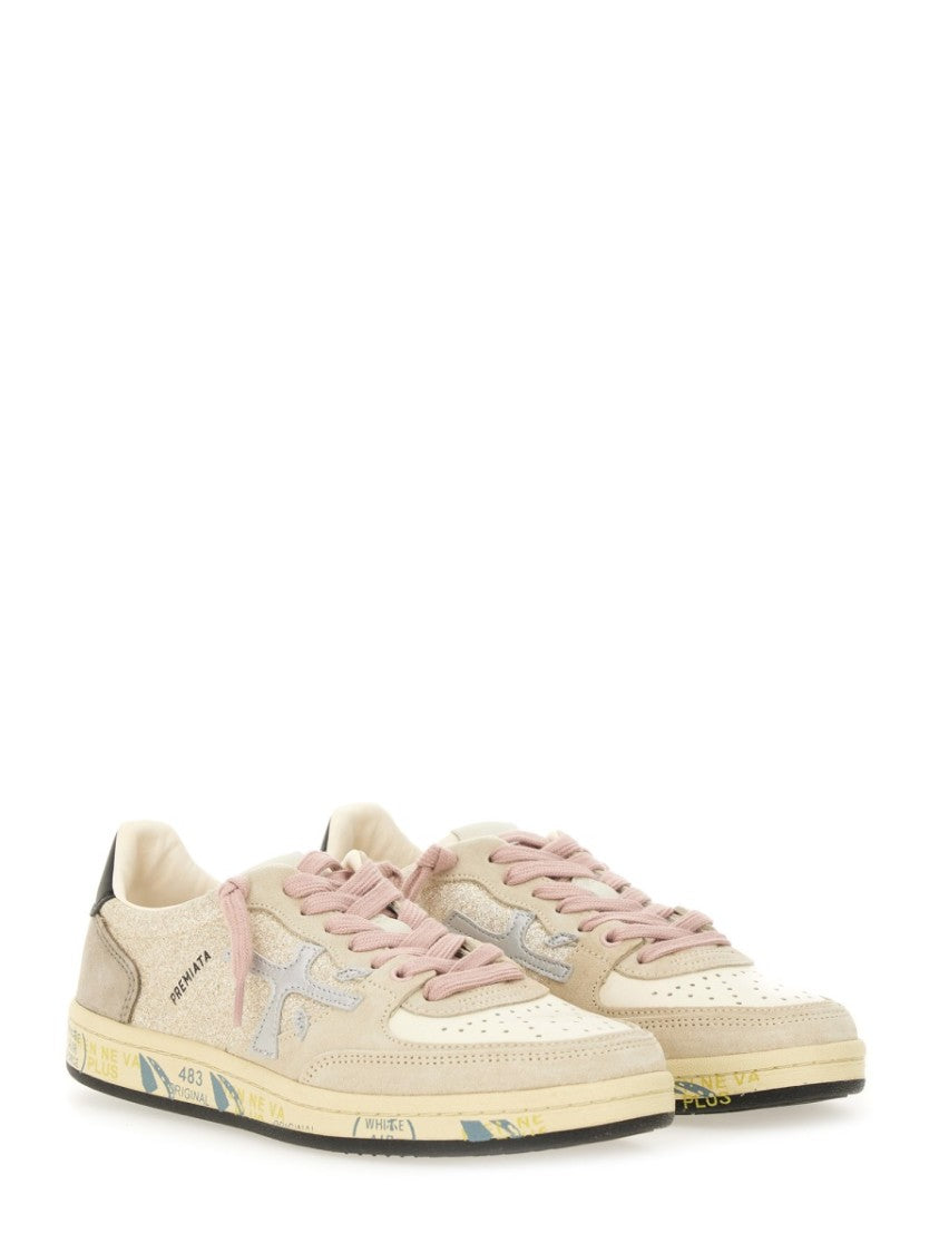 Premiata Low-Top Sneakers With Lamb And Calf Leather Accents