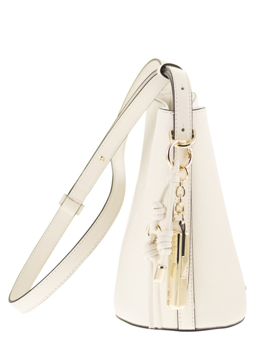 Furla Mini Bucket Bag With Printed Leather Finish