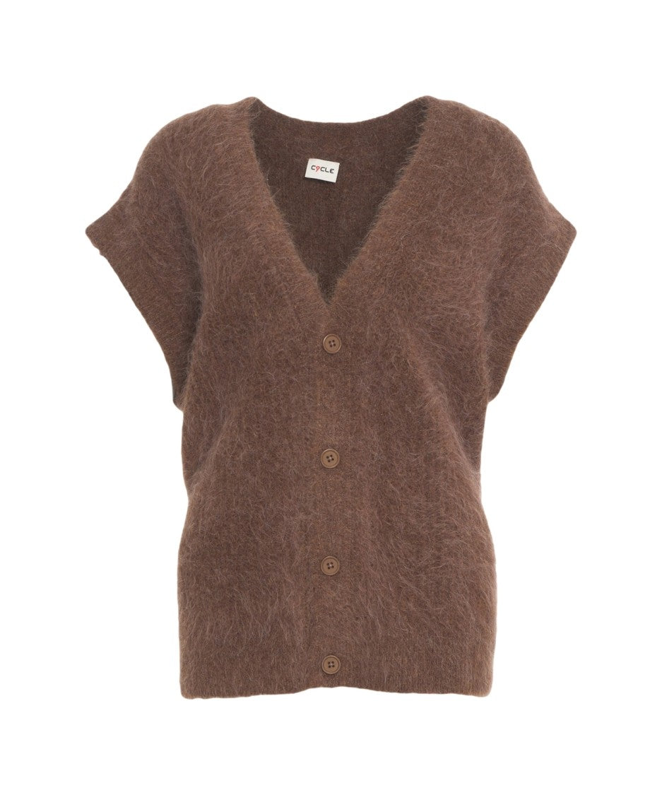 Cycle Knit Gilet With Deep V-Neck