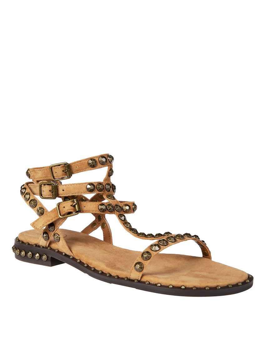 Ash Brown D Cachemere Brass Studded Sandals