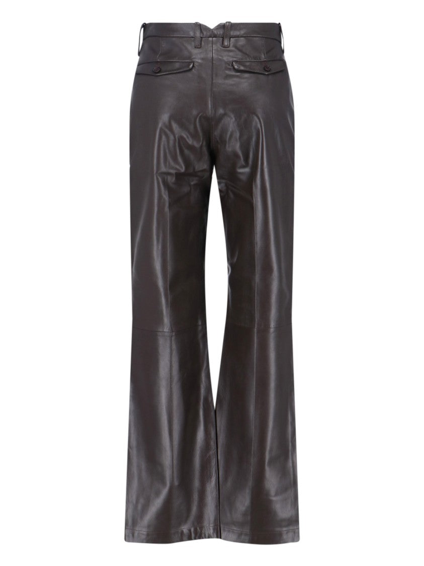 Novelle Tailored Brown Trousers With Straight Cut