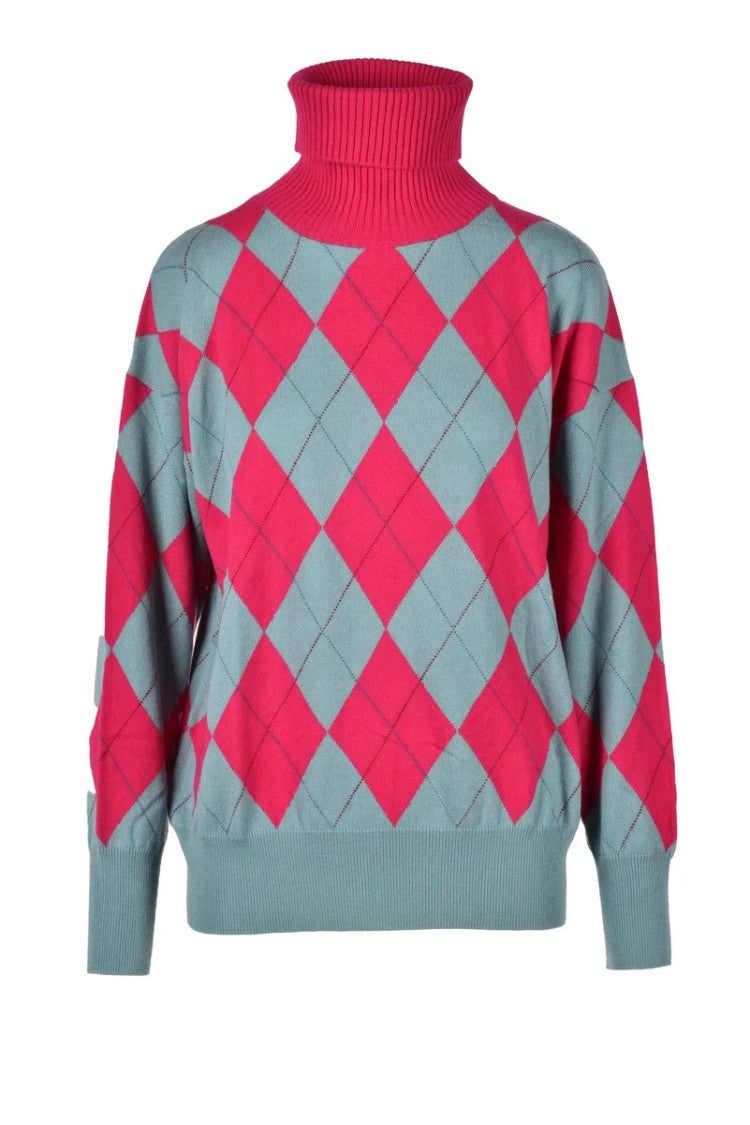 Ballantyne Fuchsia/Green Cashmere Knit's