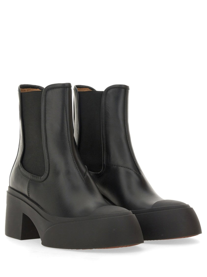 Marni Block Heel Calf Leather Boots