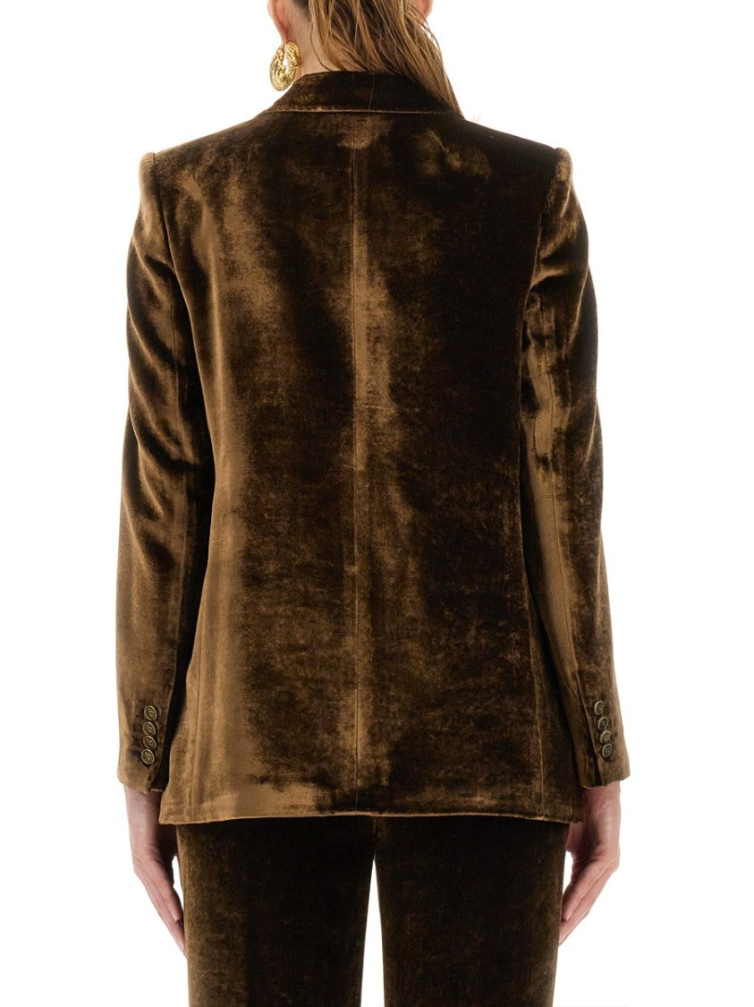 Etro Tailored Velvet Jacket With Deep V-Neckline