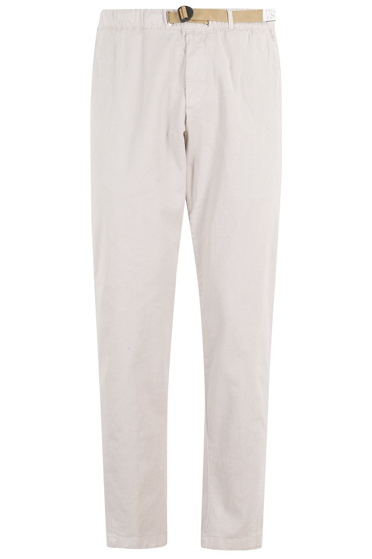 White Sand Sand Straight-Leg Stretch Cotton Gabardine Pants