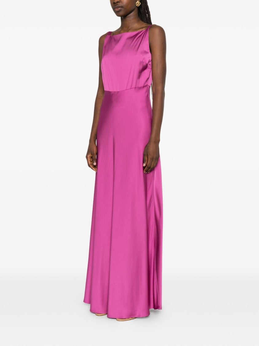 Liu Jo White Satin Square Neck Maxi Dress