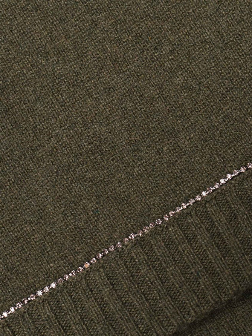 Kangra Cashmere Wool And Cashmere Blend Scarf With Strass Embellishments