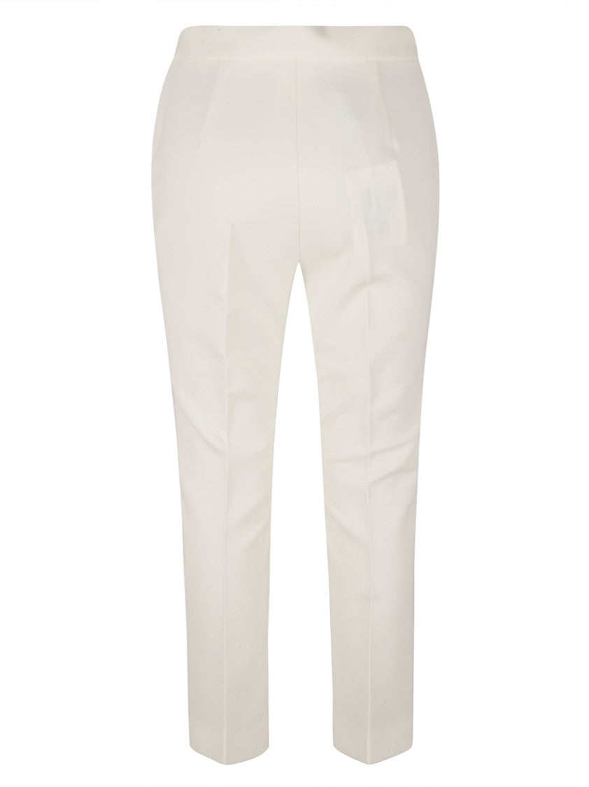 Max Mara Tailored White Trousers With Subtle Pleats