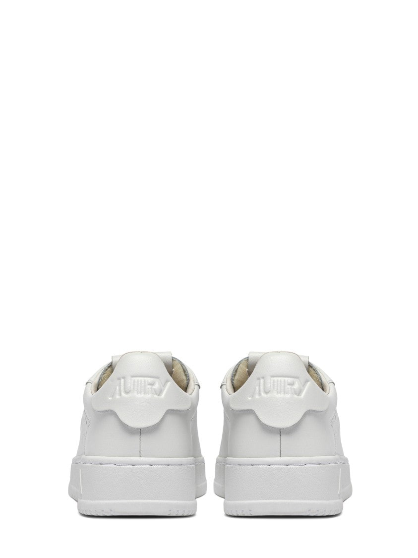 Autry Minimalist Low-Top Leather Sneakers With Nubuck Accents