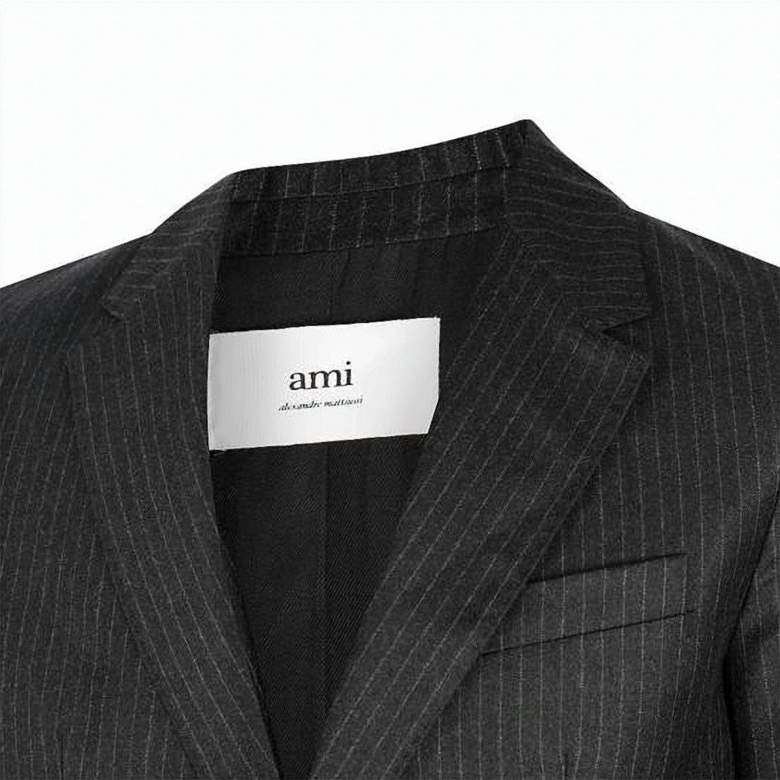 Ami Paris Tailored Two-Button Suit Jacket With Notched Lapel