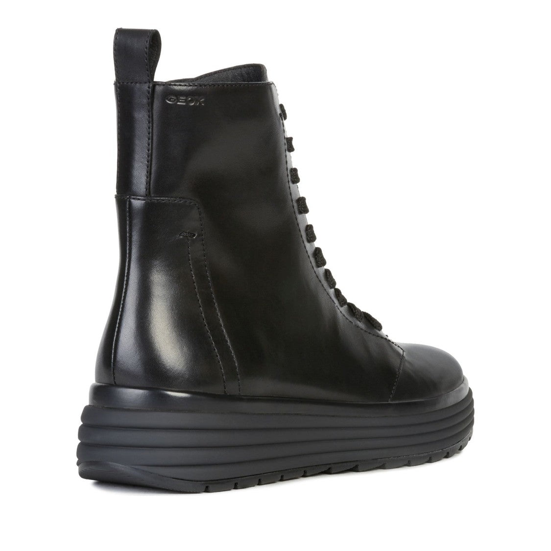 Geox Phaolae Black Wool-Lined Leather Ankle Boots