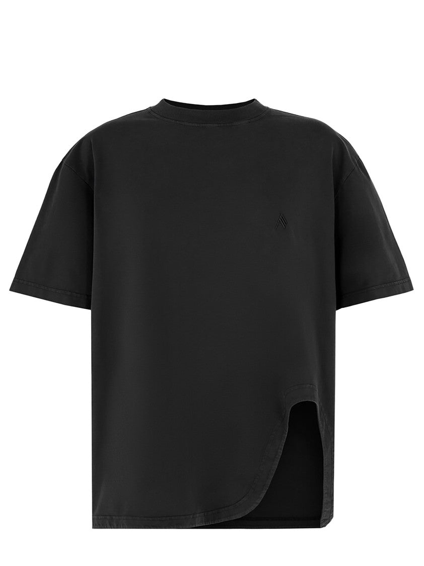 The Attico Oversized Cotton Jersey T-Shirt With Shaped Slit Hem