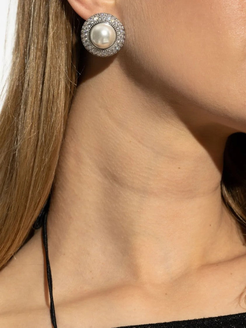 Self-Portrait Crystal-Embellished Stud Earrings