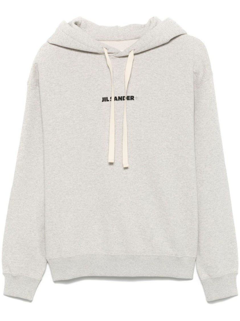 Jil Sander Relaxed-Fit Gray Hoodie With Drawstring Hood