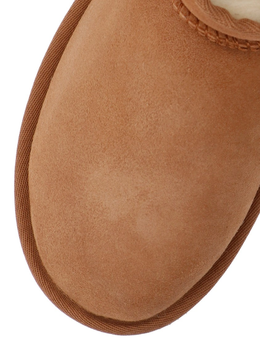 Ugg Beige Classic Mini Ii Suede Shearling Boots