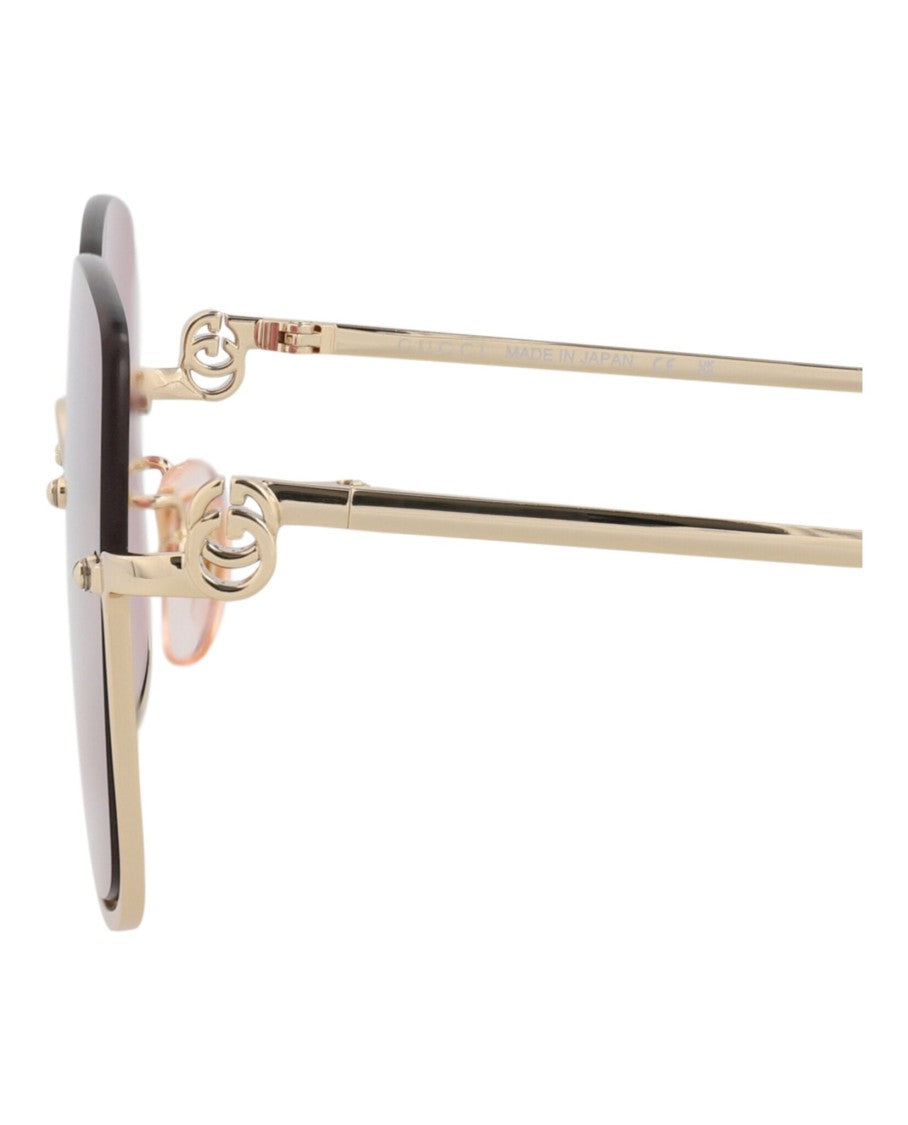 Gucci Square-Frame Metal Sunglasses
