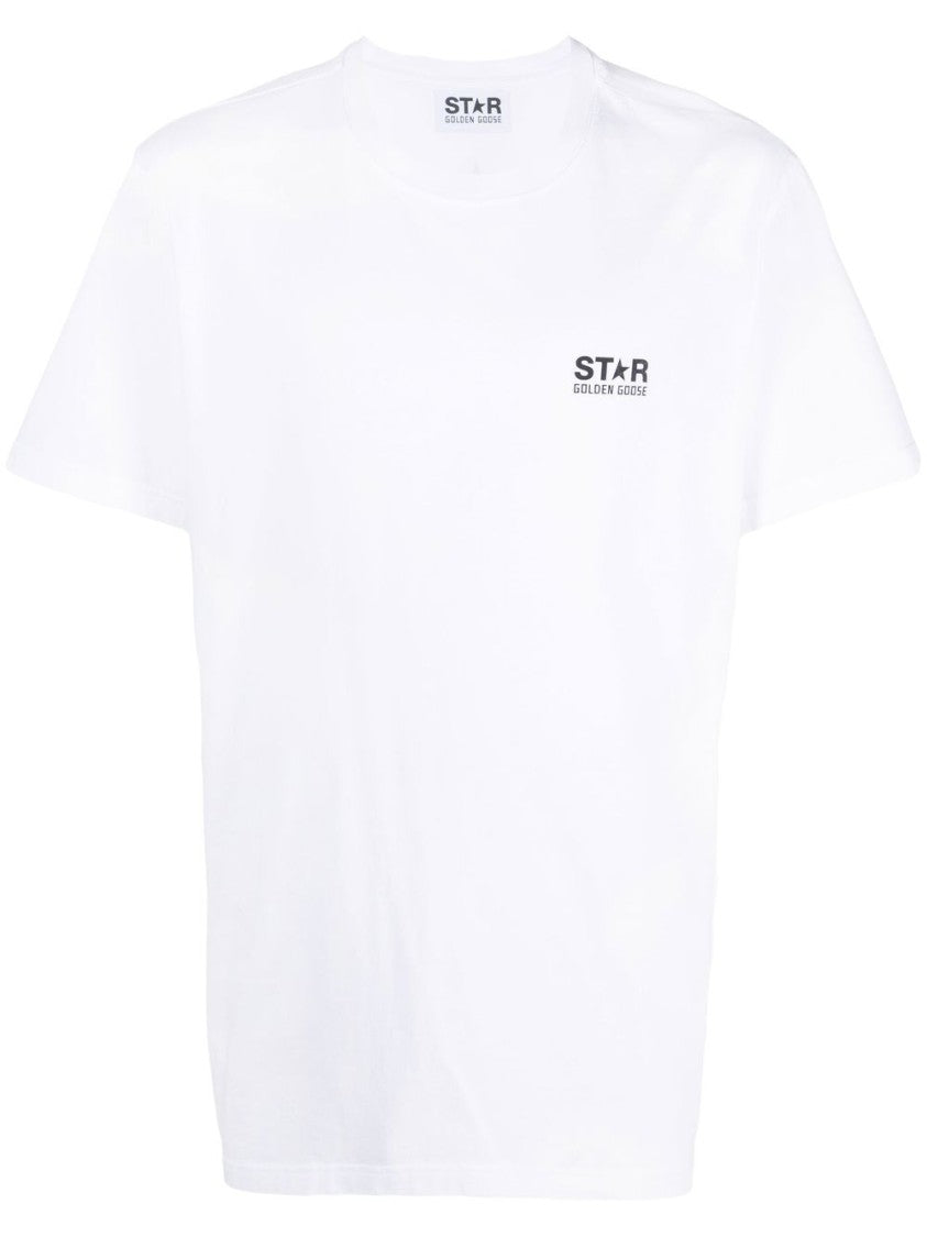 Golden Goose Cloud White Cotton Jersey T-Shirt With Star Graphic