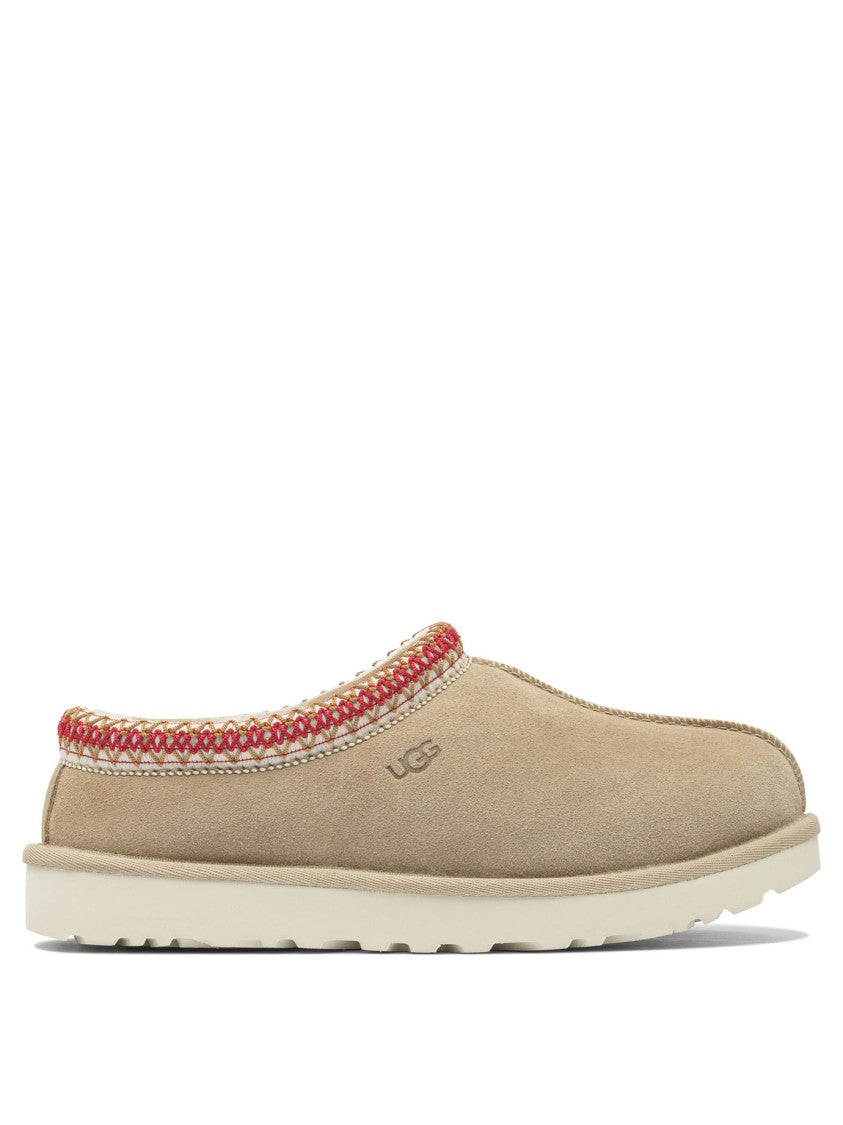 Ugg Beige Suede Loafers With Plush Lining And Textured Outsole