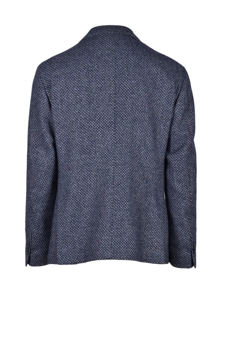 Ambrosio Blue Wool Linen Cashmere Jacket Men's