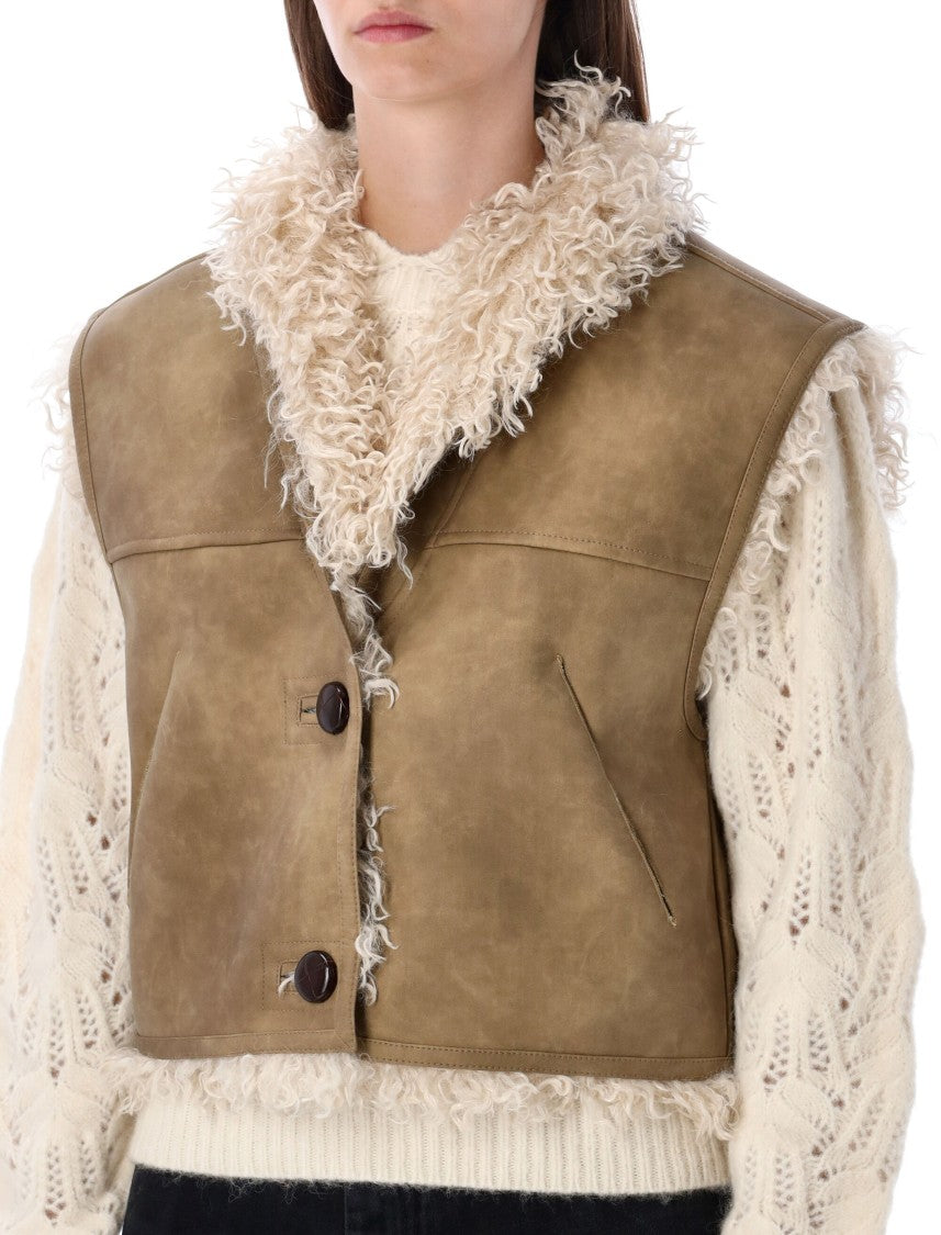 Isabel Marant Étoile Shearling Vest In Suede