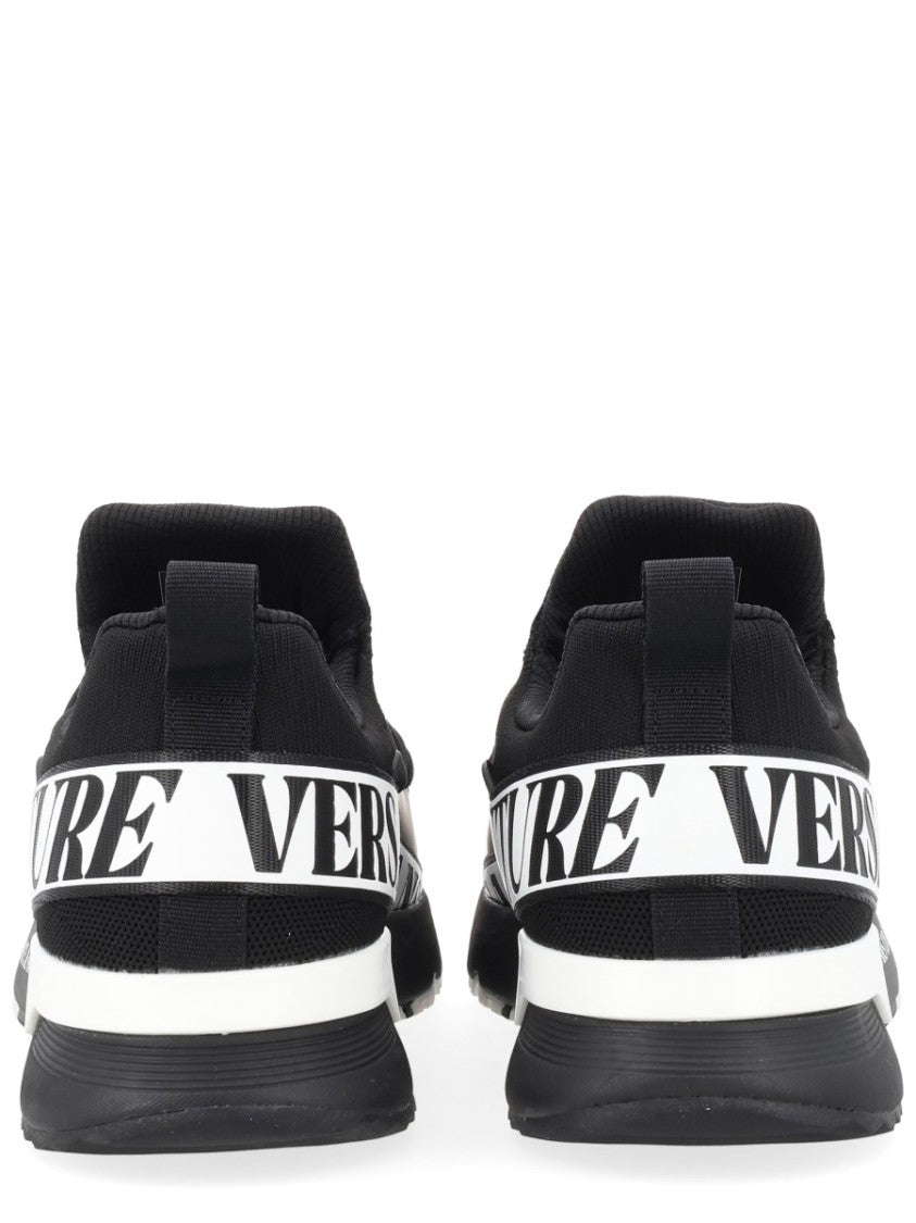 Versace Jeans Couture Black Mesh Glossy Overlays Sneakers