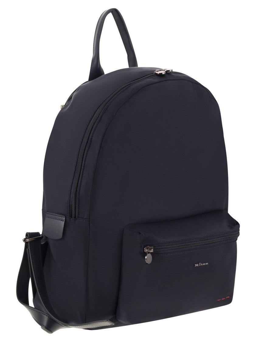 Kiton Technical Fabric Backpack With Logo