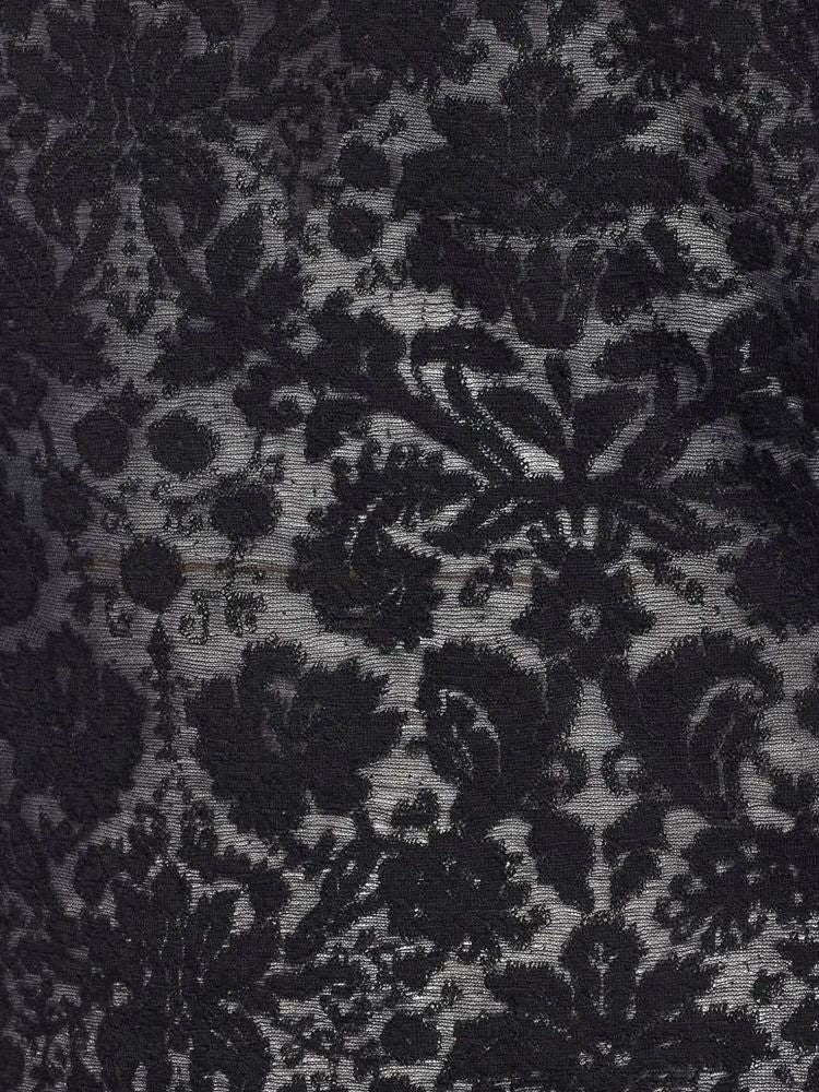 Pinko Black Marinara Lace Overlay Wool-Blend Blouse