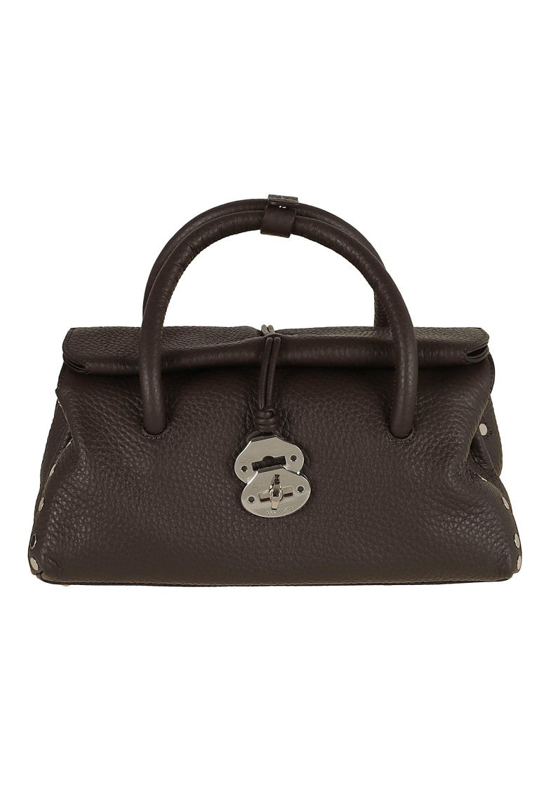 Zanellato Textured Calfskin Bag With Bold Logo Closure