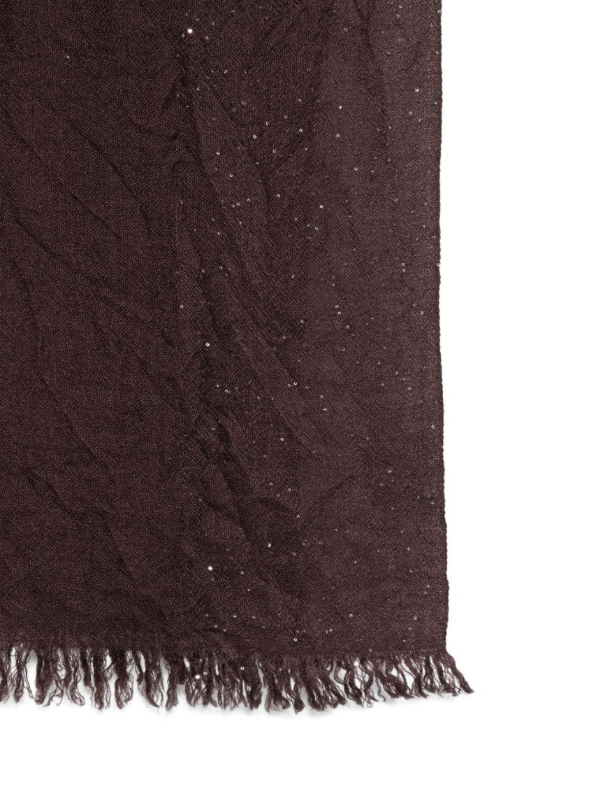 Faliero Sarti Bordeaux Virgin Wool And Silk Scarf