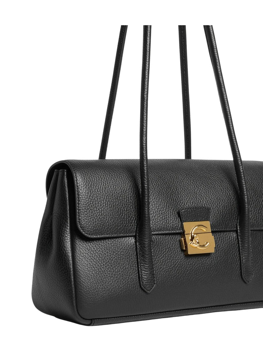 Coccinelle C-Me Lock Shoulder Bag With Textured Pebbled Finish