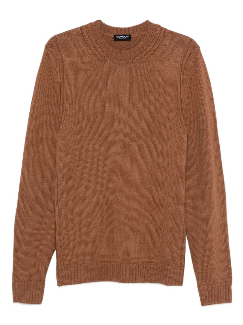 Dondup Brown Ribbed Knit Sweater