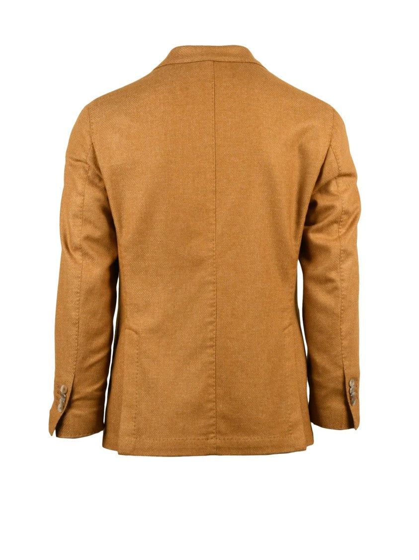 L.B.M. 1911 Textured Wool-Blend Rounded Jacket With Classic Button Closure