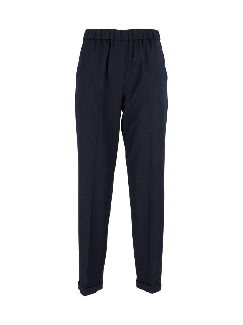 Antonelli Firenze Tailored Elastic Waist Cuffed Straight-Leg Pants