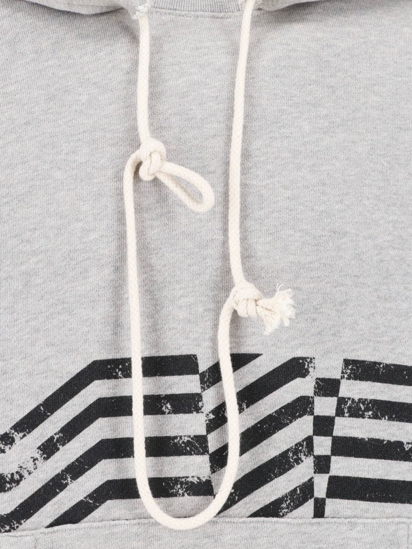 Golden Goose Gray Flag Vintage Cotton Hooded Sweatshirt