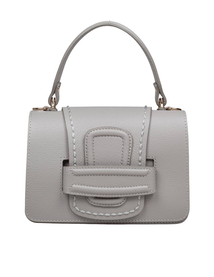 Visona ' Linda Pearl Color Leather Handbag