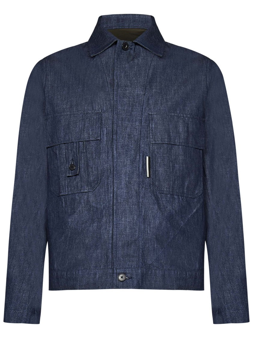 Low Brand Classic Blue Denim Jacket With Structured Silhouette