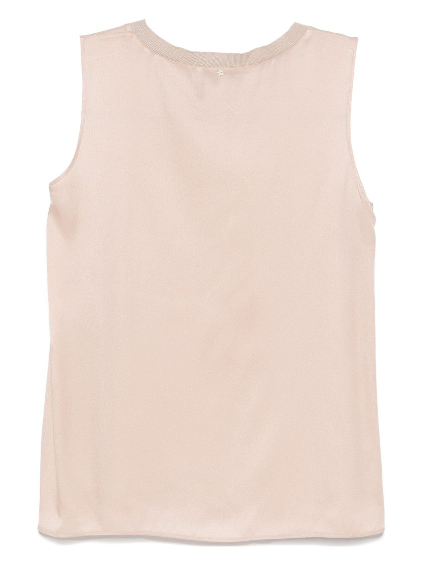 Lorena Antoniazzi Pink Satin-Finish Tank Top