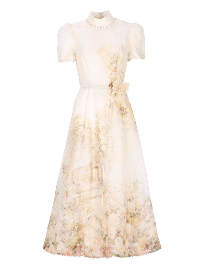 Zimmermann Yellow Linen And Silk Dress