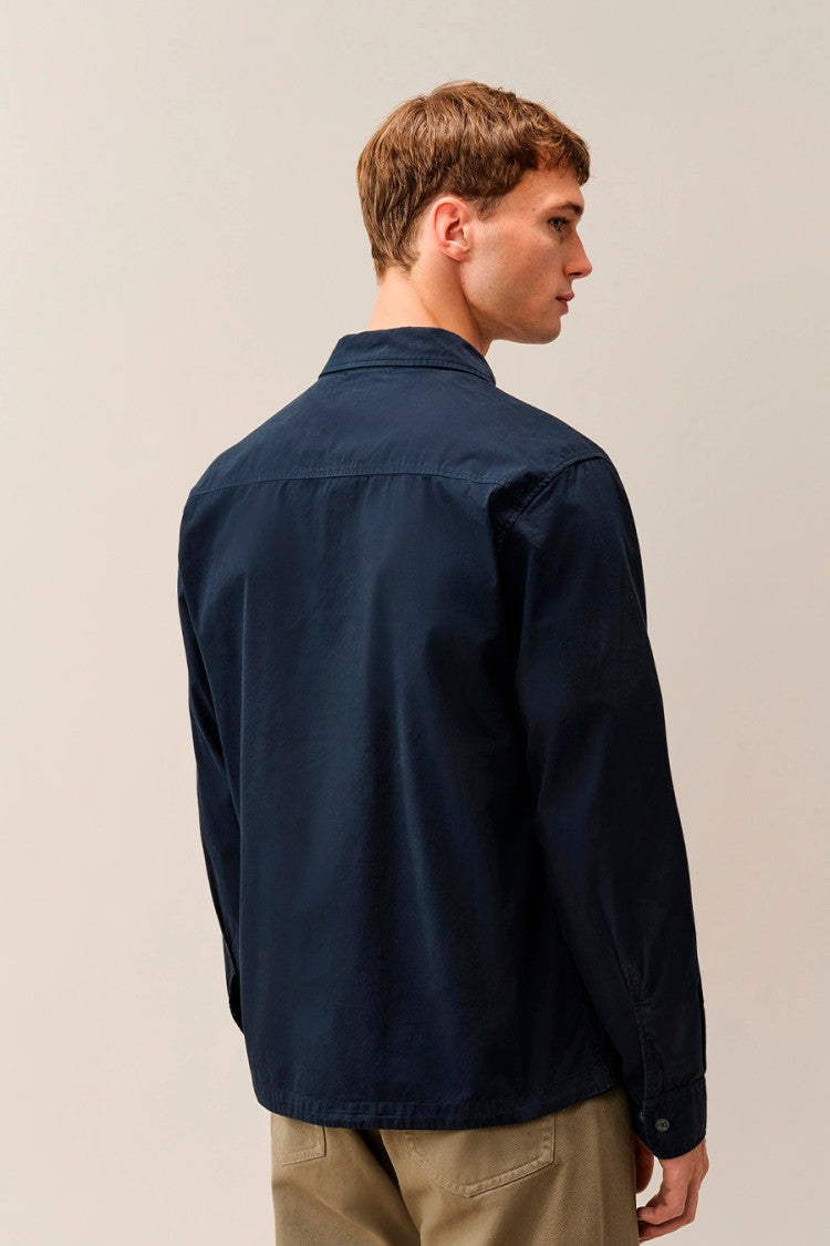 C.P. Company Navy Lens Detail Collared Cotton Overshirt