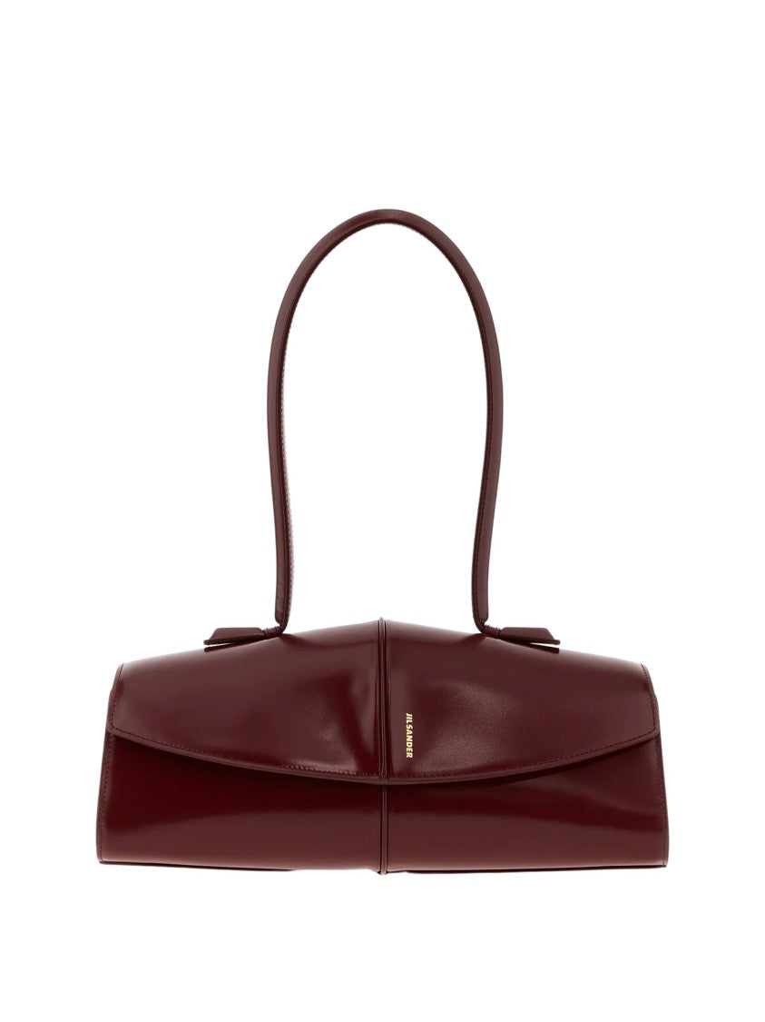 Jil Sander Flap Glossy Leather Shoulder Bag