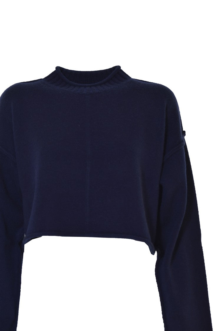 Sportmax Cropped Knit Pullover With High Collar