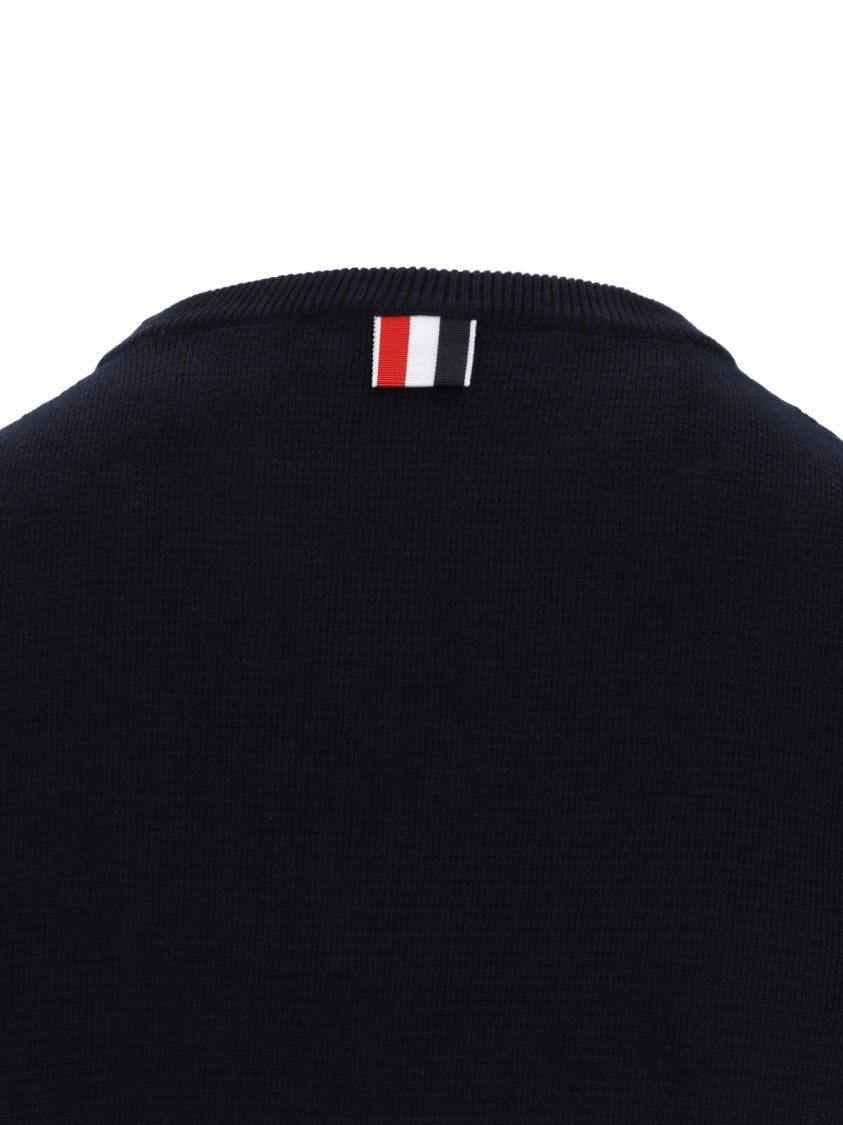 Thom Browne Tricolor Detail Sweater – Blue