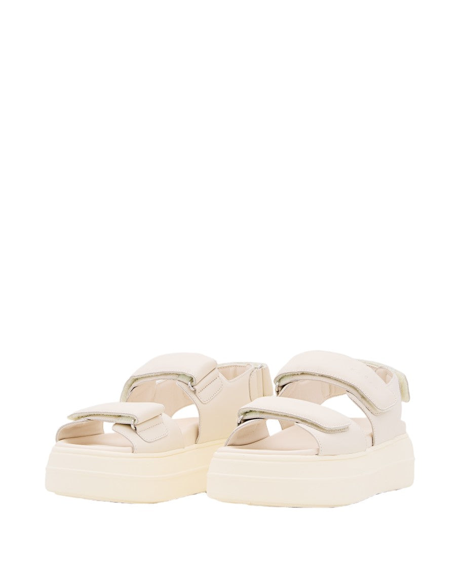 Hogan Elevated Platform Sandals With Adjustable Hook And Loop Closure