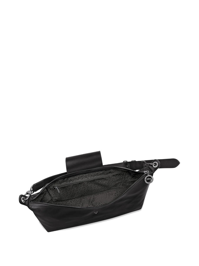 Longchamp Rectangular Black Shoulder Bag With Adjustable Strap