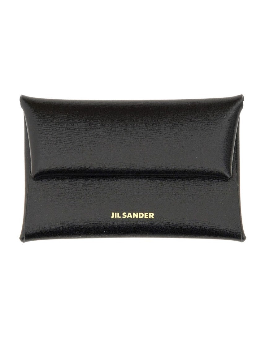Jil Sander Minimalist Black Wallet With Embossed Logo