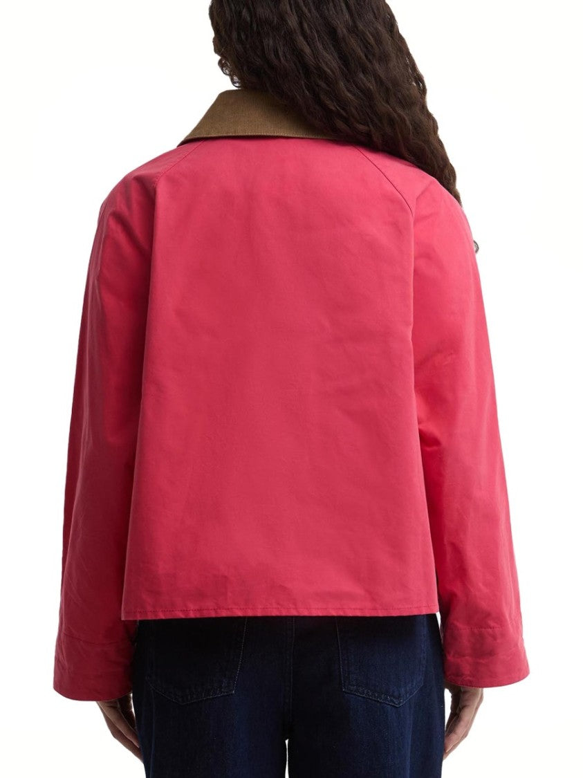 Paul Smith X Barbour Cropped Jacket With Coral Pink Body