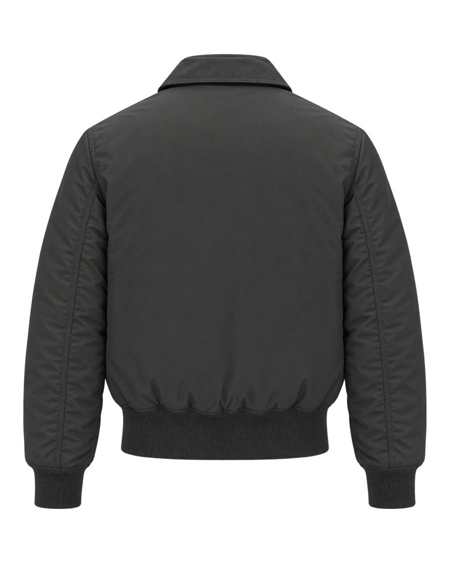 Alpha Industries Grey Glossy Technical Padded Bomber Jacket