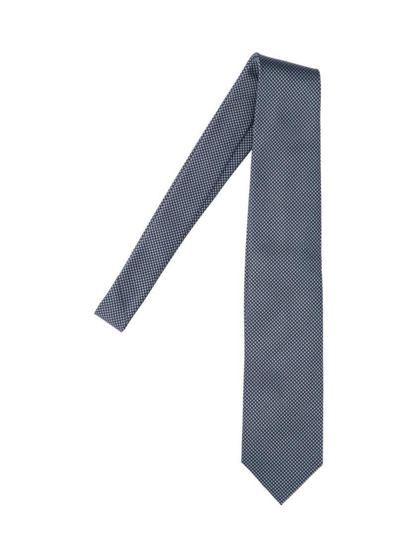 Tom Ford Textured Pattern Tie With Tapered Pointed End