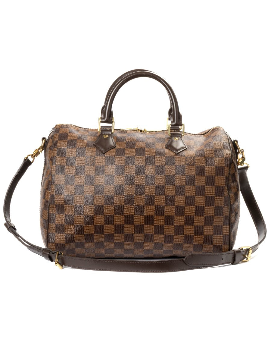 Louis Vuitton Brown Damier Ebene Canvas Speedy 30 Bandouliere Bag